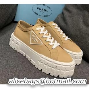 Good Product Prada Nylon Platform Sneakers 022618 Beige 2021