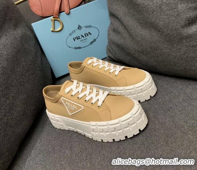 Good Product Prada Nylon Platform Sneakers 022618 Beige 2021