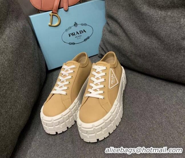 Good Product Prada Nylon Platform Sneakers 022618 Beige 2021