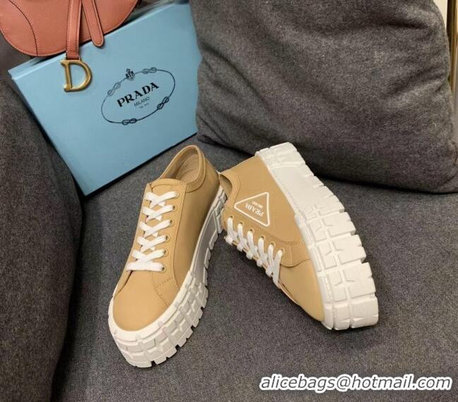 Good Product Prada Nylon Platform Sneakers 022618 Beige 2021