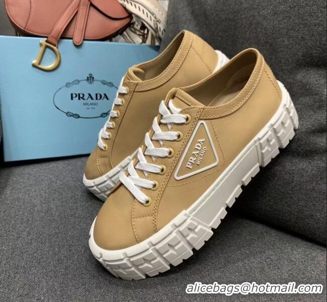 Good Product Prada Nylon Platform Sneakers 022618 Beige 2021