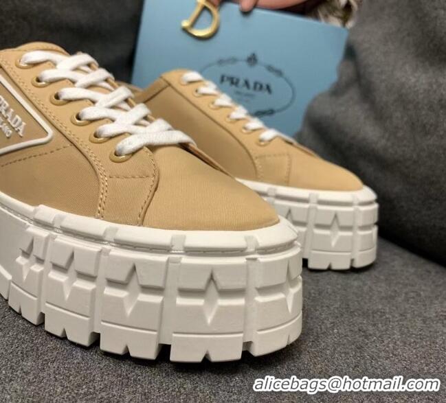 Good Product Prada Nylon Platform Sneakers 022618 Beige 2021