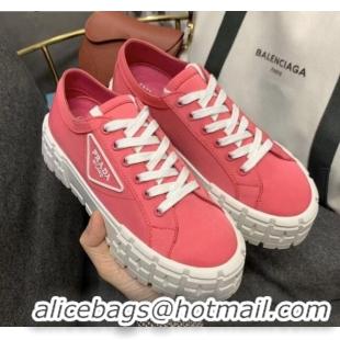 New Arrivals Prada Nylon Platform Sneakers 022618 Pink 2021