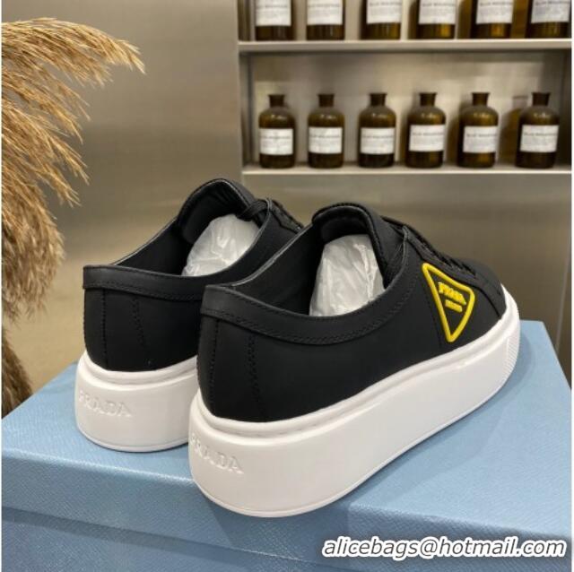 Pretty Style Prada Calfskin Low-top Sneakers 030623 Black/Yellow 2021