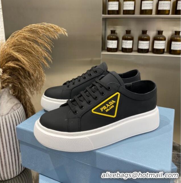 Pretty Style Prada Calfskin Low-top Sneakers 030623 Black/Yellow 2021