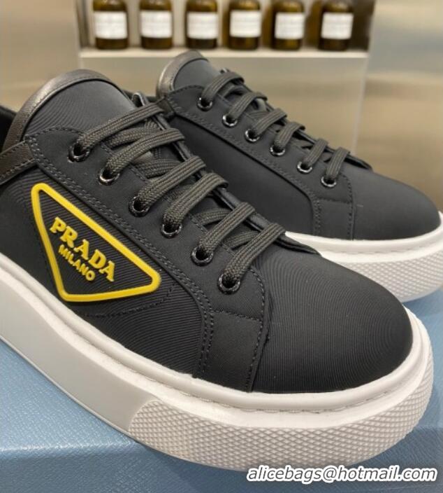 Grade Quality Prada Nylon Low-top Sneakers 030625 Black/Yellow 2021