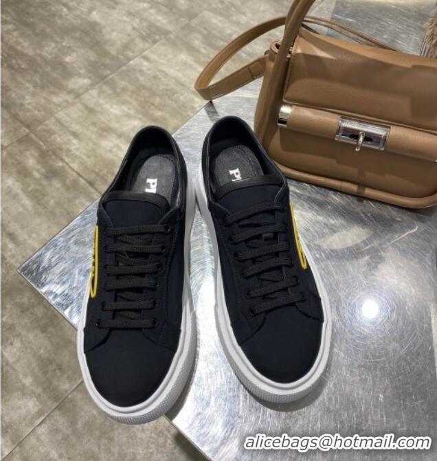 Grade Quality Prada Nylon Low-top Sneakers 030625 Black/Yellow 2021