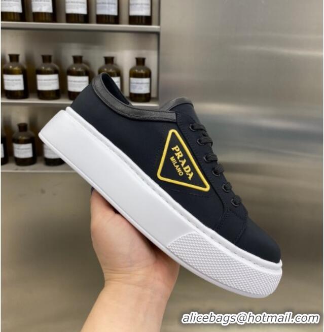 Grade Quality Prada Nylon Low-top Sneakers 030625 Black/Yellow 2021