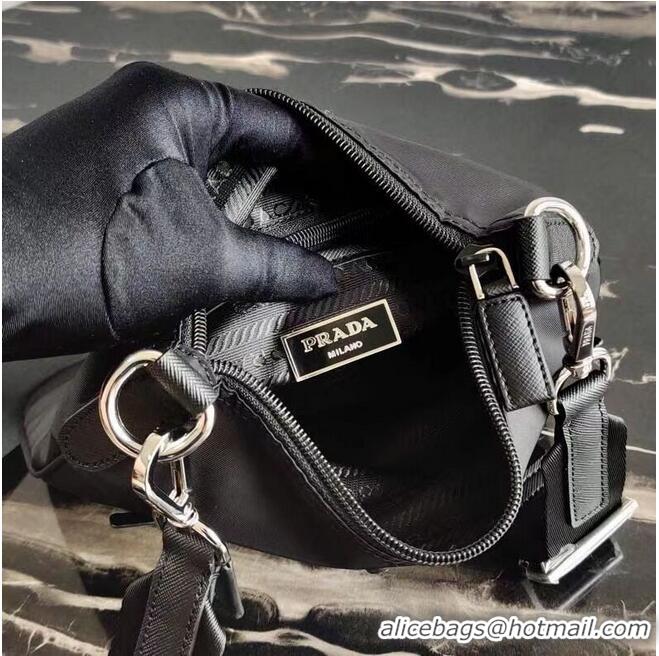 Buy Cheap Prada Re-Nylon and Saffiano leather shoulder bag VA0716 Black