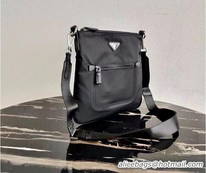 Promotional Prada Re-Nylon and Saffiano leather shoulder bag VA0715 Black