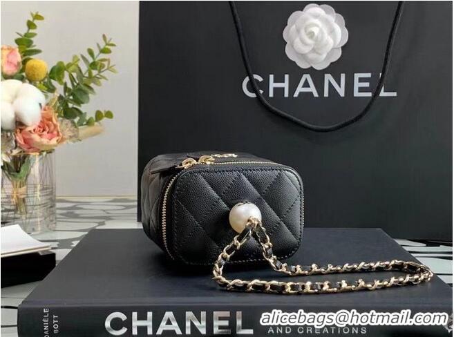 Best Price Chanel Original Caviar Leather Cosmetic Bag AP2195 Black