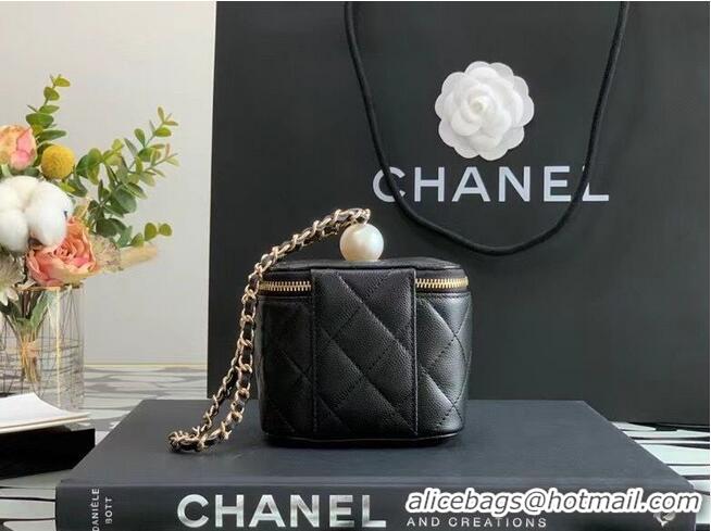 Best Price Chanel Original Caviar Leather Cosmetic Bag AP2195 Black