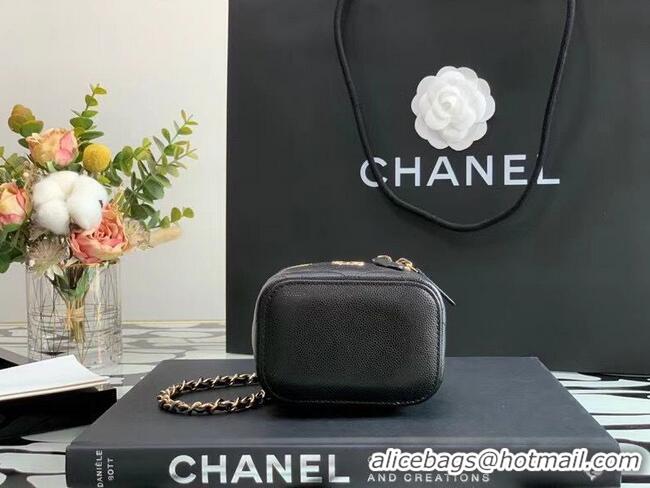 Best Price Chanel Original Caviar Leather Cosmetic Bag AP2195 Black