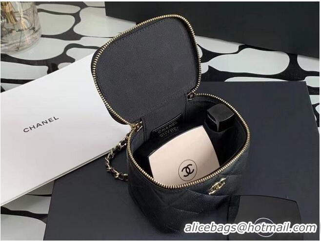 Best Price Chanel Original Caviar Leather Cosmetic Bag AP2195 Black