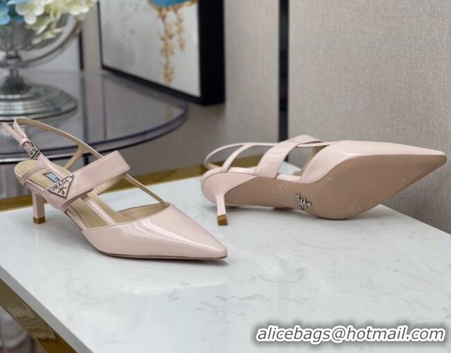 Unique Grade Prada Shiny Leather Strap Slingpack Pumps 040701 Pink 2021