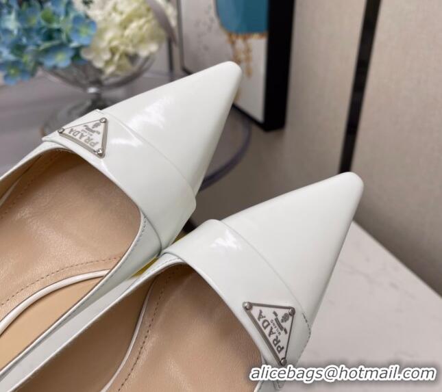 Low Price Prada Shiny Calfskin Pumps 5.5cm 040707 White 2021