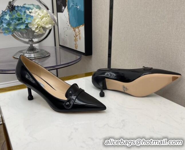 Low Price Prada Shiny Calfskin Pumps 6.5cm 040710 Black 2021