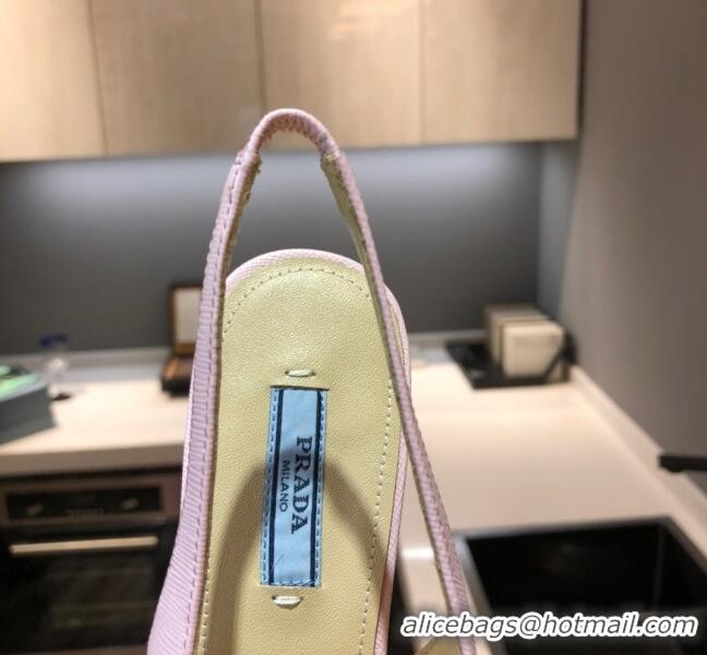 Cute Prada Calfskin Slingback Pumps 5.5cm 040747 Light Pink 2021