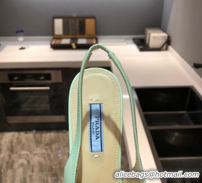 Perfect Prada Calfskin Slingback Pumps 5.5cm 040747 Green 2021