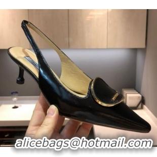 Affordable Price Prada Calfskin Slingback Pumps 5.5cm 040747 Black 2021