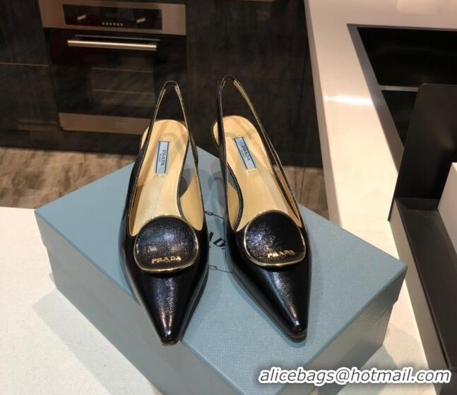 Affordable Price Prada Calfskin Slingback Pumps 5.5cm 040747 Black 2021