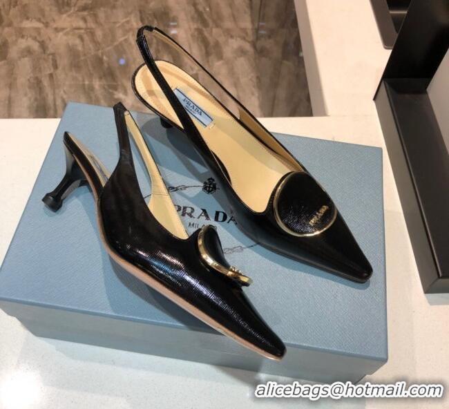 Affordable Price Prada Calfskin Slingback Pumps 5.5cm 040747 Black 2021