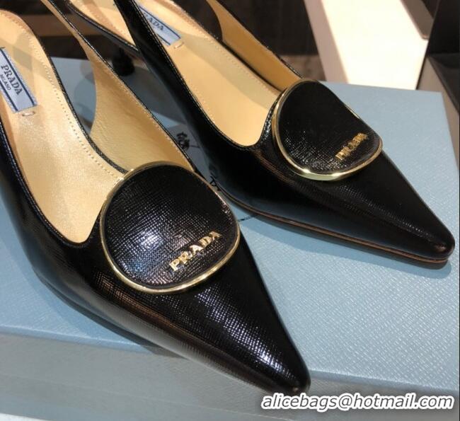 Affordable Price Prada Calfskin Slingback Pumps 5.5cm 040747 Black 2021