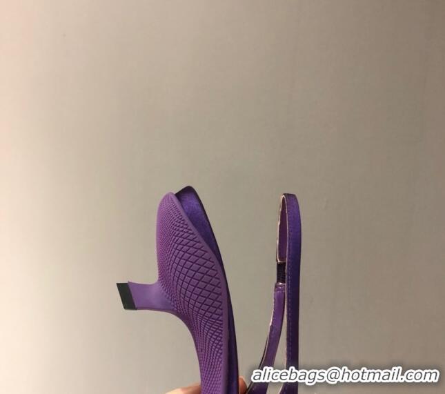 Grade Design Prada Silk Slingback Pumps 3cm 042795 Purple 2021