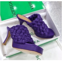 Pretty Style Bottega Veneta Board Woven Lambskin Platform Sandals 100mm Heel 080701 Purple