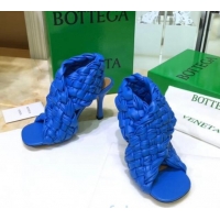 Most Popular Bottega Veneta BV Board Sandals in ntrecciato Nappa leather 9cm Heel 081161 Blue