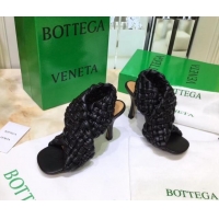 Custom Bottega Veneta BV Board Sandals in ntrecciato Nappa leather 9cm Heel 081161 Black