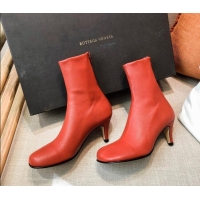 Grade Quality Bottega Veneta Bloc Heel Square-toe Boots Brick 090901 Red