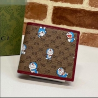 Buy Inexpensive Doraemon x Gucci GG Canvas Billfold Wallet 647802 Beige/Red 2021