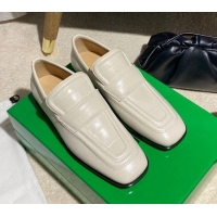 Good Quality Bottega Veneta Loafers in White Crocodile Calfskin 121909 White