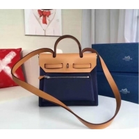 Discount Hermes mini Herbag Original Canvas Leather & Calfskin 45987 Royal&brown