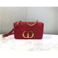 Traditional Discount Dior SMALL DIOR CARO BAG Soft Cannage Calfskin M9241 red