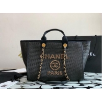 Good Product Chanel Large Weave Shopping Bag A66942 Black