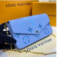 Well Crafted Louis Vuitton Monogram Empreinte FELICIE POCHETTE M80498 Summer Blue