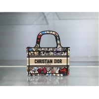 Buy Promotional MINI DIOR BOOK TOTE Multicolor Mille Fleurs Embroidery S5475Z