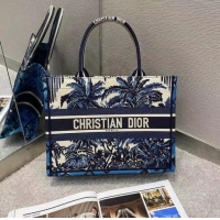 Unique Style DIOR BOOK TOTE Blue Dior Palms Embroidery M1287