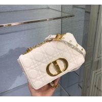 Super Quality Dior SMALL DIOR CARO BAG Soft Cannage Calfskin M9241 white