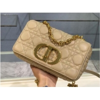 Good Product Dior SMALL DIOR CARO BAG Soft Cannage Calfskin M9241 apricot