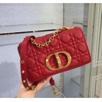 Buy Discount Dior SMALL DIOR CARO BAG Soft Cannage Calfskin M9241 red