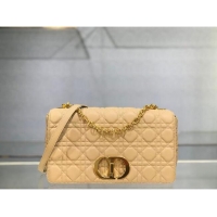 Low Price LARGE DIOR CARO BAG Soft Cannage Calfskin M9243U apricot