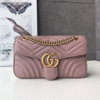 Unique Discount Gucci GG Marmont Small Shoulder Bag 443497 Nude/Gold 2021