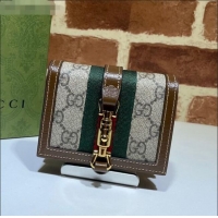 Promotional Gucci Jackie 1961 GG Canvas Card Case Wallet 645536 2021