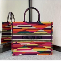 Top Grade DIOR BOOK TOTE Multicolor D-Stripes Embroidery M1286Z