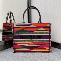 Shop Cheap DIOR BOOK TOTE Multicolor D-Stripes Embroidery M1287Z