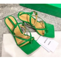 Sophisticated Bottega Veneta Stretch Lambskin Strap Sandals 9cm 107106 Grass Green