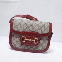 Gucci GG Canvas 1955 Horsebit Mini Shoulder Bag 602205 Red 2021